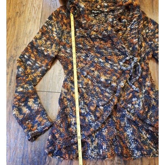 Silvia Novelli NOBA Brown Shawl Wrap Cardigan Sweater Italy MED Wool Y2K Cozy - Picture 9 of 10